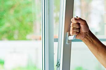 uPVC double glazing is white